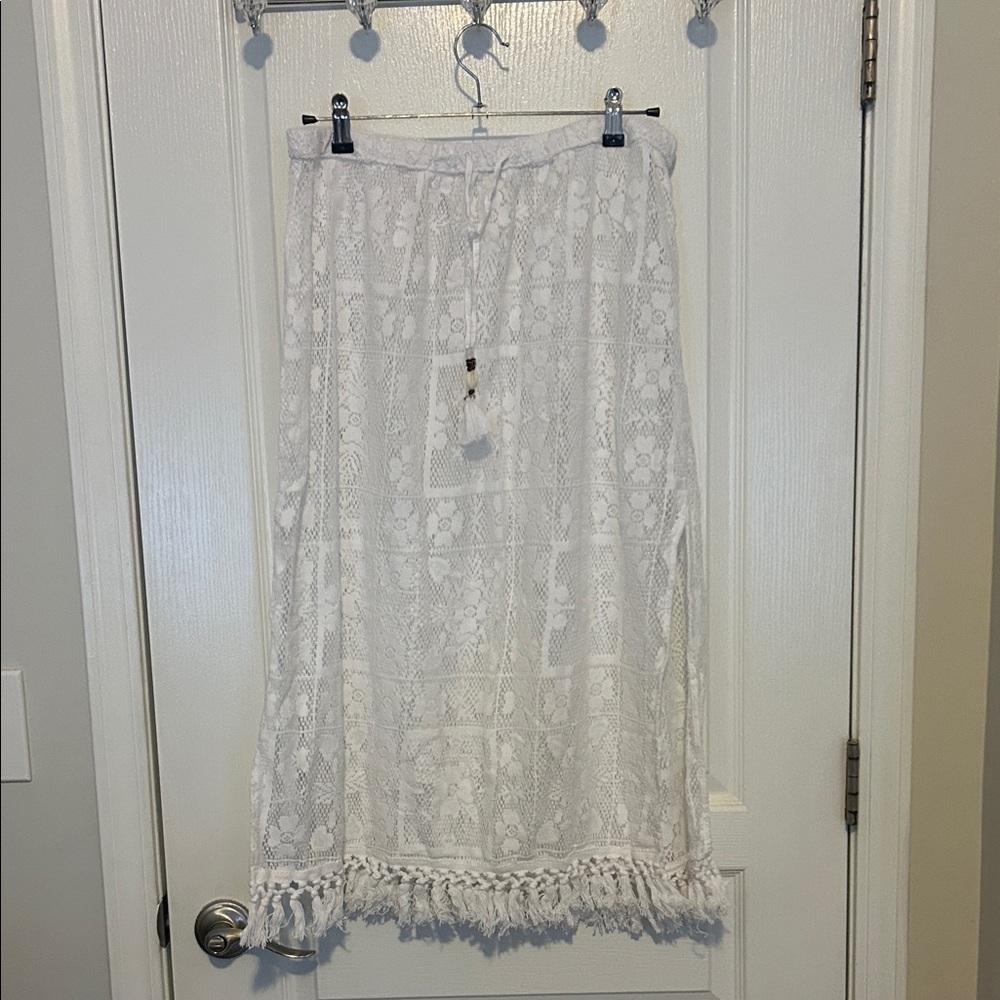 Aerie White Lace Coverup Skirt